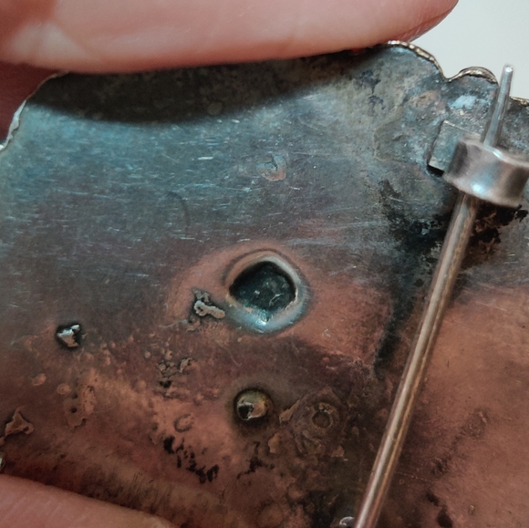 Antique Egyptian Scarabs Earrings and Brooch Set Silver Faience - Picture 9 of 14